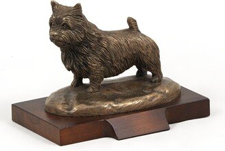 Norwich Terrier Statue, Cold Cast Bronze Sculpture, Wooden Or Marble Base, Home & Office Decor, Dog Trophy Figurine Memorial Statuette