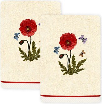 Polly 2Pc Embellished Turkish Cotton Hand Towel Set