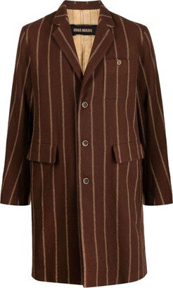 Striped Single-Breasted Wool Coat