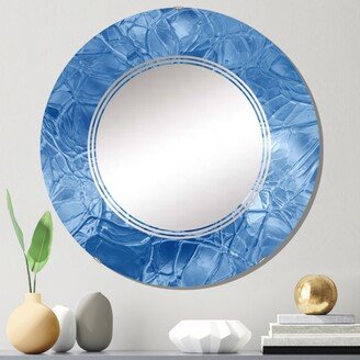 Designart 'Blue Ice Structures' Printed Modern Wall Mirror