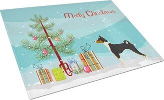 CK3517LCB Basenji Christmas Tree Glass Cutting Board