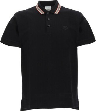 Stripe-Detailed Short Sleeved Polo Shirt-AA