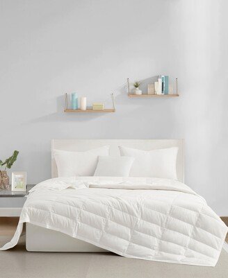 Lightweight Lyocell Luxury Box Quilted White Down Blanket, Full/Queen