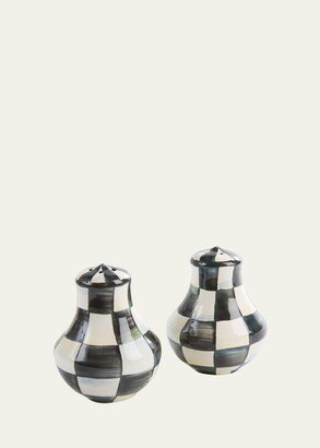 Courtly Check Enamel Salt & Pepper Shakers-AA