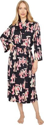 N by Natori Geisha - Cozy Knit Robe (Black Multi) Women's Robe