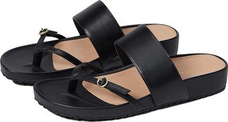 Milani Thong Sandal (Black Leather) Women's Shoes