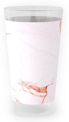 Outdoor Pint Glasses: Marble - Blush Outdoor Pint Glass, Pink