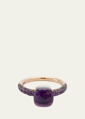 Rose Gold Nudo Petit Ring with Amethyst and Jade