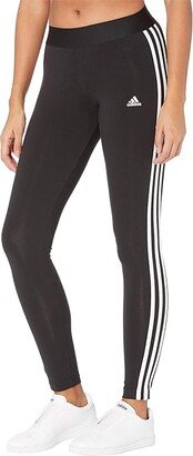 3-Stripes Leggings (Black/White) Women's Clothing