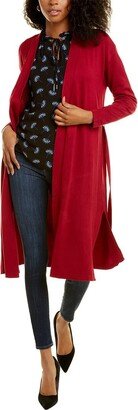 Women's Open Front Long Cardigan-Titian RED