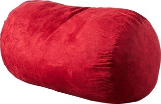 Great Deal Furniture Haley 6 Ft Faux Suede Microfiber Bean Bag (Red)