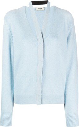 Halterneck Wool-Cashmere Cardigan