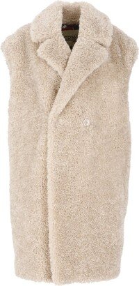 Buttoned Faux-Fur Coat