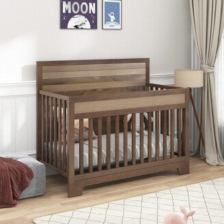 Aoolive Certified Baby Safe Crib, Pine Solid Wood, Non-Toxic Finish, JPMA Certified