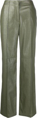 Faux-Leather Straight-Leg Trousers-AJ