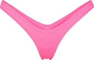 Cotton Jersey Micro Dipped Thong | Sugar Pink