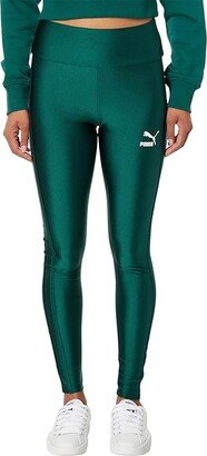 T7 High-Waist Shiny Leggings (Malachite) Women's Clothing