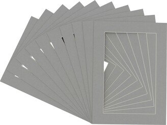 PosterPalooza Pack of TEN 30x40 Mats Bevel Cut for 28x38 Photos - Acid Free Mid Grey Precut Matboards For Pictures, Photos, Framing