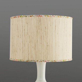 Grasscloth Drum Shade with Mabel Ditsy Trim 14