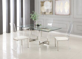 Somette 5-Piece Dining Set with Glass Table & 4 Chairs