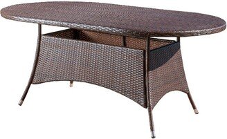 Corsica Oval Wicker Dining Table - Multi Brown