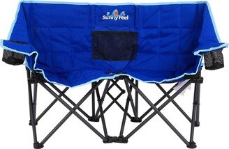 Kids-blue Folding Double Camping Chair,Heavy Duty Portable/Foldable Lawn Chair