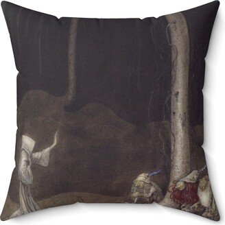 Among The Elves & Trolls Throw Pillow, J Bauer Illustration, Scandinavian Fairytales, Nordic Forest Elves, Swedish Folklore Art