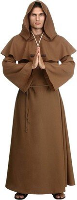 HalloweenCostumes.com X Large Adult Brown Monk Robe Costume, Brown