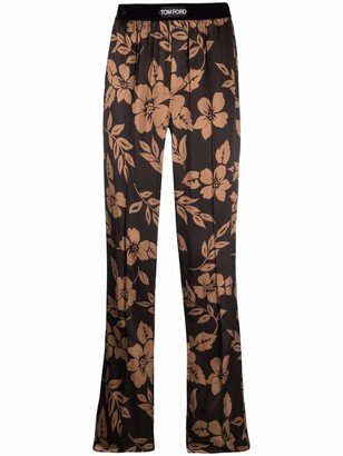 Floral-Print Logo Lounge Pants