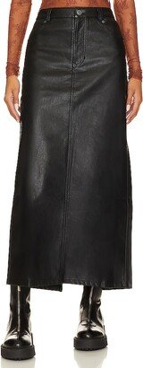 City Slicker Faux Leather Maxi Skirt In Black