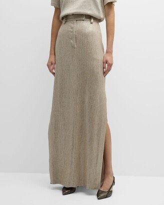 Paillette Satin Sartorial Maxi Skirt