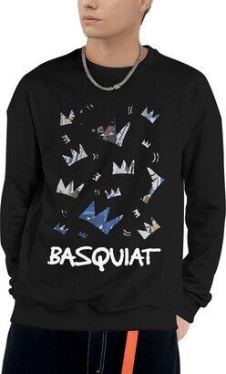 JAYCHAND'S American Jean- Shirt Michel Artist Basquiat Man Crew-neck Sweater Tops 3D Print Long Sleeve Pullover Sweatshirt X-Large Black