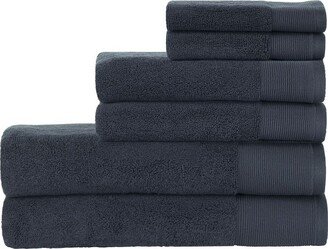 Nate Home by Nate Berkus Cotton Terry 6-Piece Towel Set, Night/Navy Blue