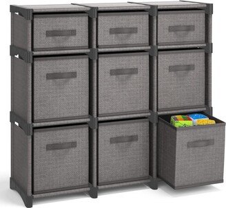 Nestl Heavy Duty 9 Cube Storage Organizer with Fabric Storage Bins