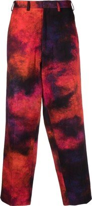 Cropped Tie-Dye Print Trousers