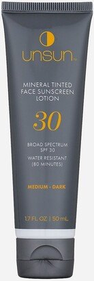 Unsun Cosmetics™ mineral tinted face sunscreen lotion SPF 30 in medium/dark