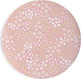 Salad Plates: Ditsy Flowers - Pink Salad Plate, Pink