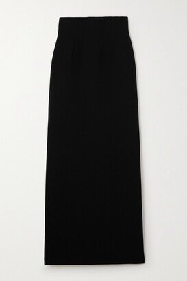 Stretch Wool-blend Maxi Skirt - Black-AA