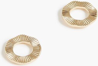 Women's Small Textured Circle Earrings