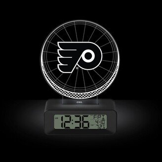 Curata NHL Philadelphia Flyers Color-Changing Led 3d Illusion Alarm Clock with Temperature and Date