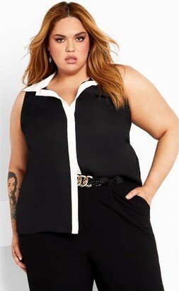 Women's Plus Size Top Eleanor - Blk/Ivory - 16W