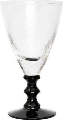 Alice Pazkus Set Of 6 Black Stemmed Wine Glasses