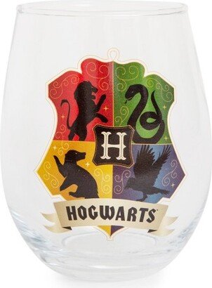 Silver Buffalo Hogwarts Crest Stemless Wine Glass | Holds 20 Ounces