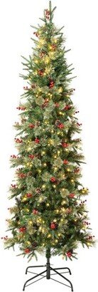 National Tree Company First Traditions Pre-Lit LED Slim Virginia Pine Artificial Christmas Tree Warm White Lights