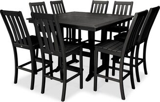 Vineyard 9-Piece Nautical Trestle Bar Set