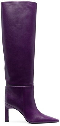 Leather Knee-Length Boots-AA