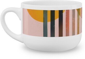 Mugs: Abstract Cali Sunset - Multi Latte Mug, White, 25Oz, Multicolor