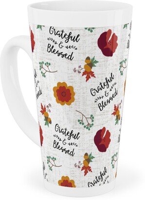 Mugs: Grateful & Blessed Tall Latte Mug, 17Oz, Multicolor