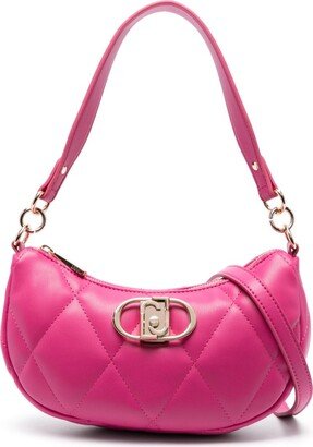 Logo-Plaque Quilted Hobo Bag