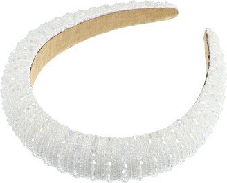 Unique Bargains Crystal Headband Rhinestone Hairband for Women White 1.2 Inch Wide 1Pcs